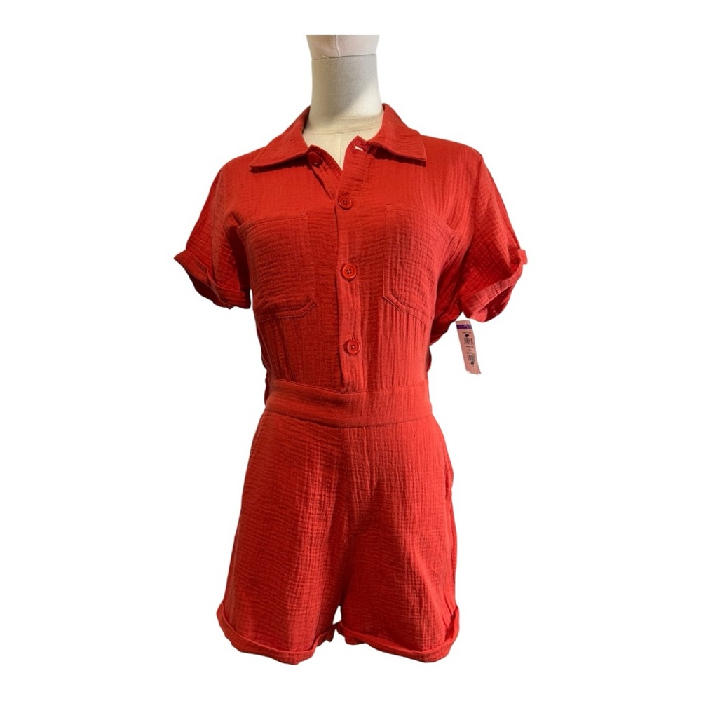 Joe's Jeans Red Gauze Button Down Short Sleeve Romper | NWT | Various Sizes